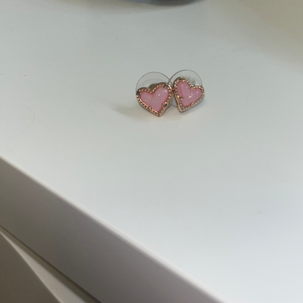 Kendra Scott Pink Rose Gold Drusy earrings